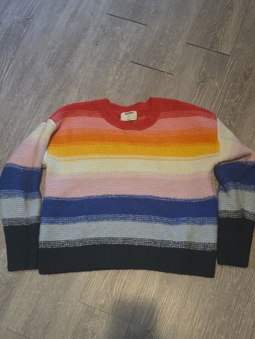 Old Navy Multicolor Striped Crewneck Sweater